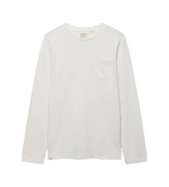 Superdry Wit T-shirt met lange mouwen en zak
