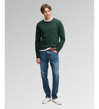 Superdry T-shirt met lange mouwen en zak, groen