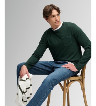 Superdry T-shirt met lange mouwen en zak, groen