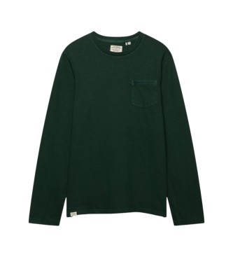 Superdry T-shirt met lange mouwen en zak, groen