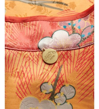 Superdry Coral Mandarin Jacquard top