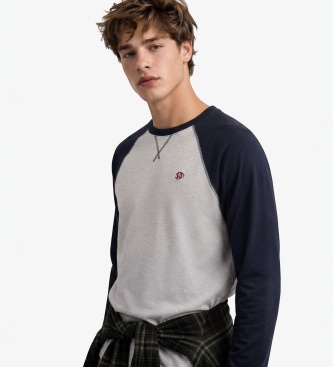 Superdry Vintage Athletic Baseball T-shirt, gray, navy
