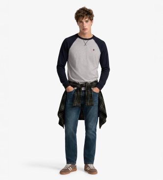 Superdry Vintage Athletic Baseball T-shirt, gray, navy