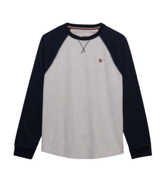 Superdry Vintage Athletic Baseball T-shirt, gray, navy