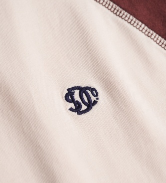 Superdry Vintage Athletic Baseball T-shirt, beige and burgundy