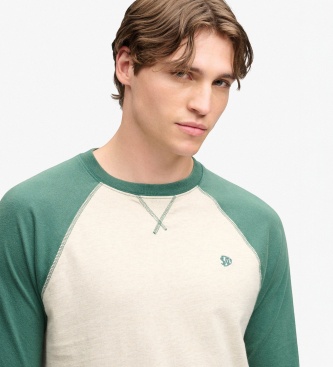 Superdry Vintage Athletic Baseball T-shirt, beige, green