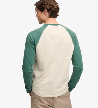 Superdry Vintage Athletic Baseball T-shirt, beige, green