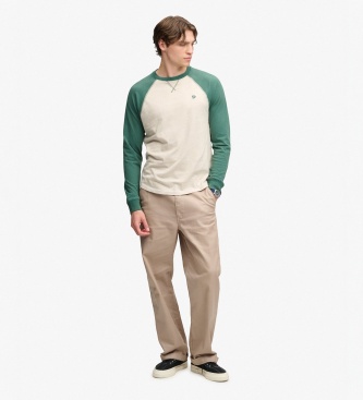 Superdry Vintage Athletic Baseball T-shirt, beige, green