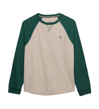 Superdry Vintage Athletic Baseball T-shirt, beige, green