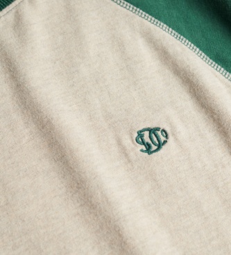 Superdry Vintage Athletic Baseball T-shirt, beige, green