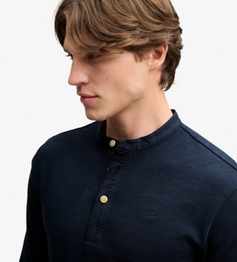 Superdry Marineblauw shirt met mao-kraag