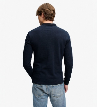 Superdry Marineblauw shirt met mao-kraag