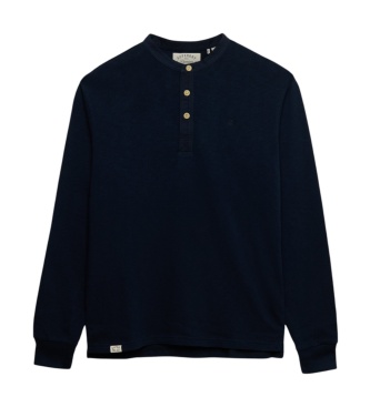 Superdry Marineblauw shirt met mao-kraag