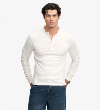 Superdry Wit gebroken Woven Placket T-shirt