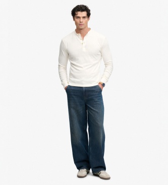 Superdry Wit gebroken Woven Placket T-shirt