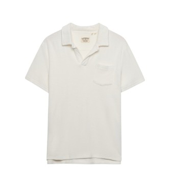 Superdry Polo en tissu éponge Blanc cassé