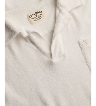 Superdry Polo en tissu éponge Blanc cassé