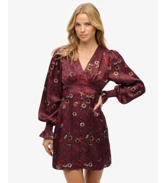 Superdry Vestido Jacquard granate