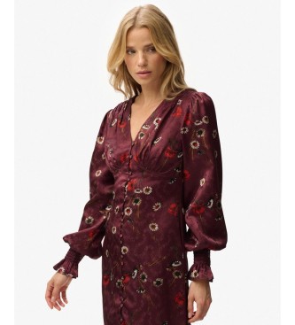 Superdry Vestido Jacquard granate
