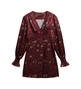 Superdry Vestido Jacquard granate