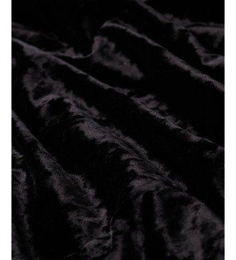 Superdry Vestido Lace Sleeve Velvet negro