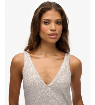Superdry Silver Sequin Dress