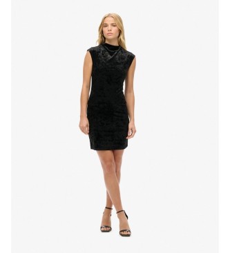 Superdry Vestido Velvet Bodycon negro
