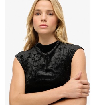 Superdry Vestido Velvet Bodycon negro