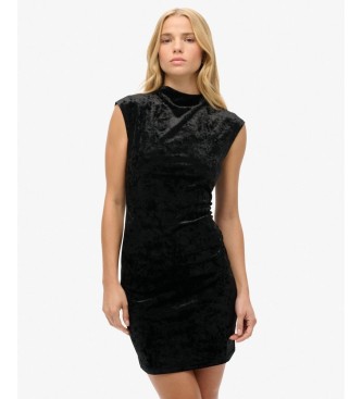 Superdry Vestido Velvet Bodycon negro