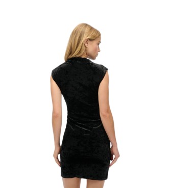 Superdry Vestido Velvet Bodycon negro