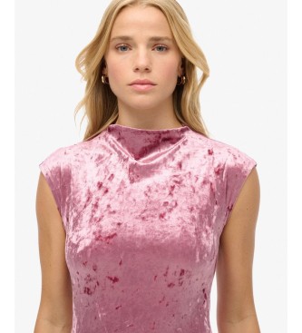 Superdry Vestido Velvet Bodycon rosa