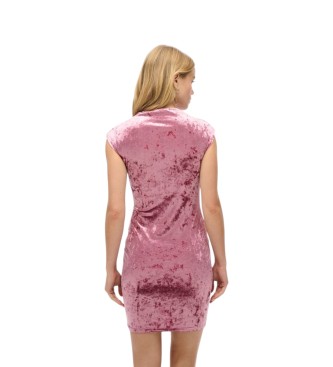 Superdry Vestido Velvet Bodycon rosa