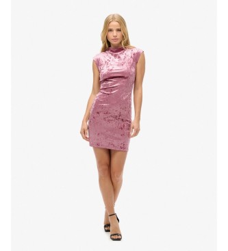 Superdry Vestido Velvet Bodycon rosa