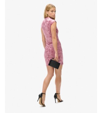 Superdry Vestido Velvet Bodycon rosa