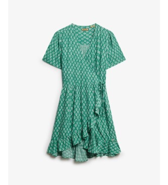 Superdry Vestido Wrap verde