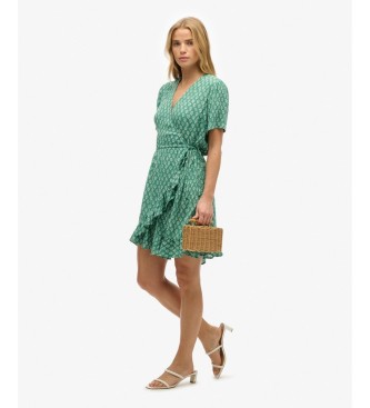 Superdry Vestido Wrap verde