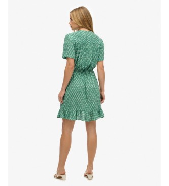 Superdry Vestido Wrap verde