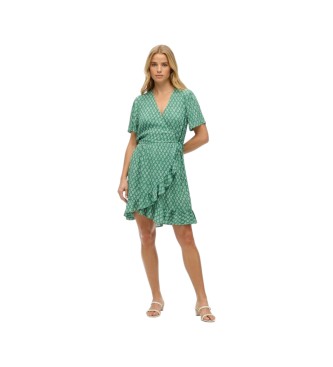 Superdry Vestido Wrap verde