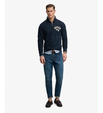 Superdry Moletom Vintage Athletic Half Zip azul