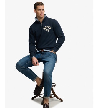 Superdry Moletom Vintage Athletic Half Zip azul