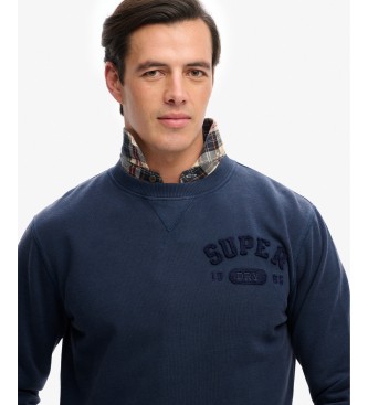 Superdry Sweat-shirt col rond Vintage Athletic Tonal Crew bleu marine