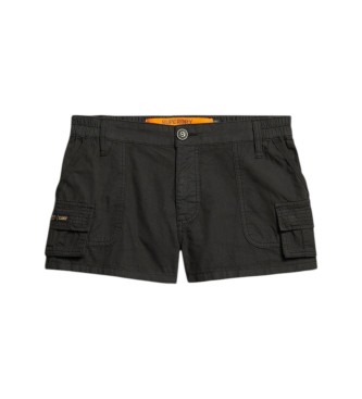 Superdry Vintage Utility cargoshort in gewassen zwart