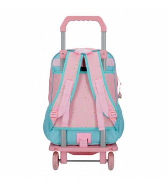 Joumma Bags Minnie Mermaid backpack with pink trolley -30x38x12cm