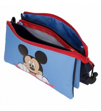 Joumma Bags Mickey Moods blauw etui met drie vakken -22x12x5cm