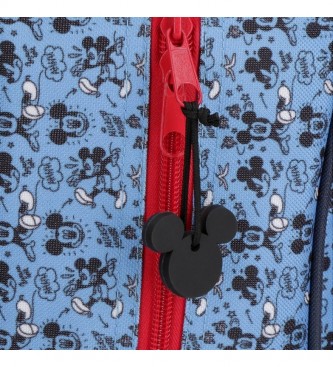 Joumma Bags Mickey Moods blauw etui met drie vakken -22x12x5cm