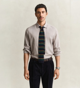 Gant Chemise en flanelle à rayures marron