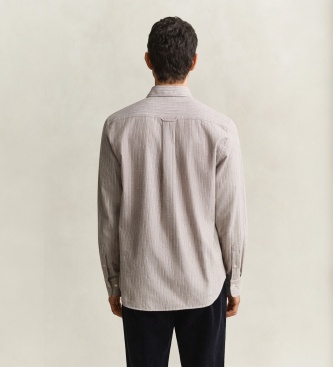 Gant Chemise en flanelle à rayures marron