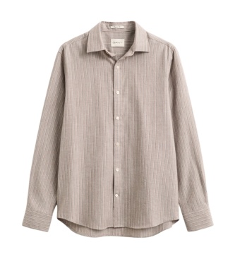 Gant Chemise en flanelle à rayures marron