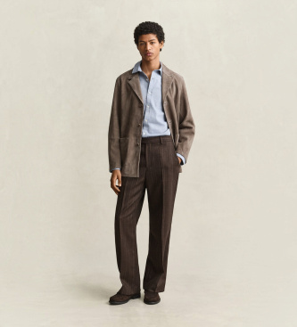 Gant Chemise en Flanelle Chinée Bleue