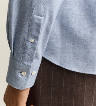 Gant Chemise en Flanelle Chinée Bleue